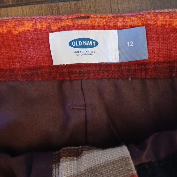 Old Navy tweed basket weave red stripe lined skirt women's size 12 - Picture 4 of 8